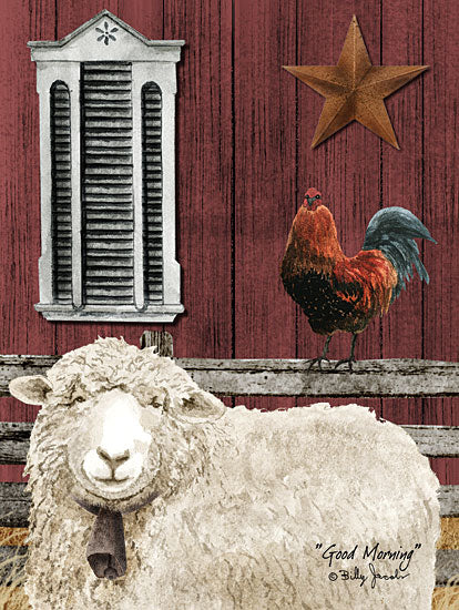 Billy Jacobs BJ1055 - Good Morning - Sheep, Rooster, Barn, Barn Star, Farm from Penny Lane Publishing