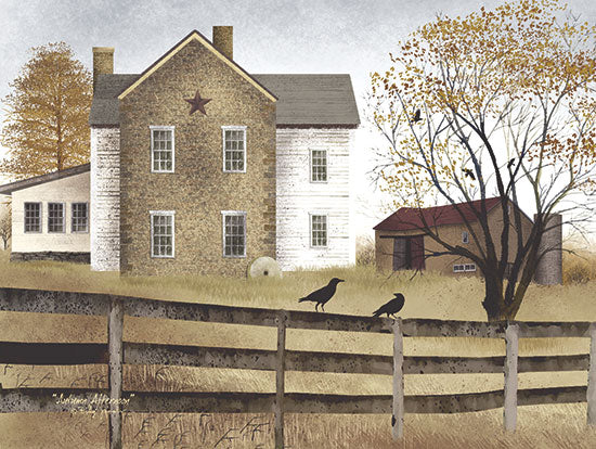 Billy Jacobs BJ117 - Autumn Afternoon - Autumn, Crows, House, Barn, Farm from Penny Lane Publishing