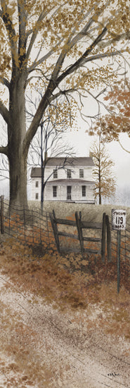 Billy Jacobs BJ1318B - BJ1318B - Old County Road Panel I - 12x36 Folk Art, Country Road, Fall, Leaves, Trees, Homestead, Front Porch, Fence from Penny Lane