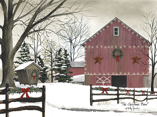 Billy Jacobs BJ147 - Christmas Barn - Barn, Barn Star, Wreaths, Snow, Holiday, Farm from Penny Lane Publishing