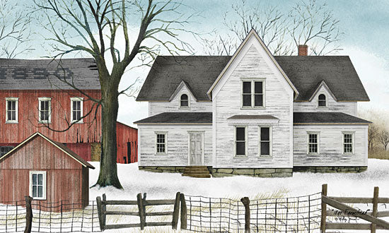 Billy Jacobs BJ452 - 1890 Farmstead - Farm, House, Snow, Fence, Winter from Penny Lane Publishing