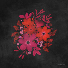 BLUE463 - Red and Magenta Flowers - 12x12