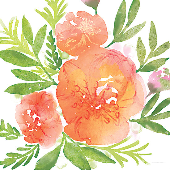 Bluebird Barn BLUE501 - BLUE501 - Peachy Floral I - 12x12 Flowers, Peach Flowers, Blooms, Botanical from Penny Lane