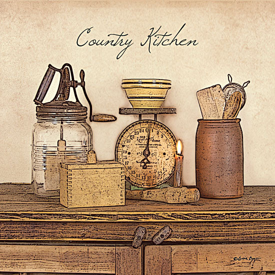 Susie Boyer BOY116 - Country Kitchen - Scale, Boxes, Paddle Mixer, Antiques, Bowl from Penny Lane Publishing