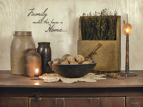 Susie Boyer BOY356 - Family Makes This House a Home - Still Life, Primitive, Family, Herbs, Candle from Penny Lane Publishing
