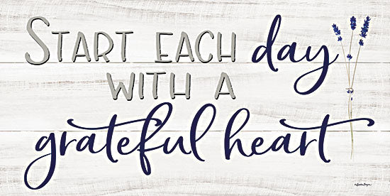 Susie Boyer BOY633 - BOY633 - Grateful Heart - 18x9 Start Each Day, Grateful Heart, Lavender, Herbs, Typography, Signs from Penny Lane