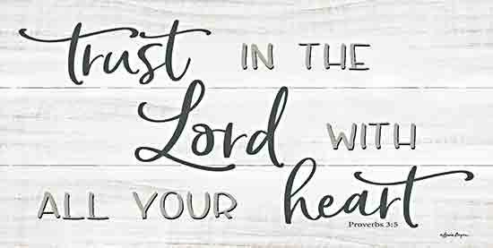 Susie Boyer BOY664 - BOY664 - Trust in the Lord - 18x9 Trust in the Lord with All Your Heart, Proverbs, Bible Verse, Religious, Typography, Signs from Penny Lane