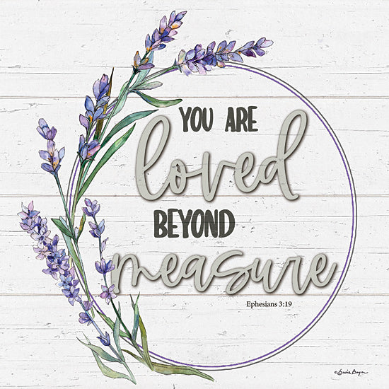 Susie Boyer BOY675 - BOY675 - Loved Beyond Measure - 12x12 Be Strong and Courageous, Bible Verse, Deuteronomy, Lavender, Herbs, Motivational, Typography, Signs from Penny Lane
