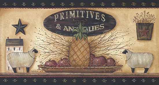 Pam Britton BR156 - Primitives & Antiques Shelf - Pineapple, Shelf, Sheep, Barn Stars, Apples from Penny Lane Publishing
