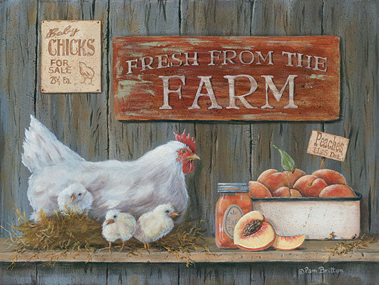 Pam Britton BR389 - Fresh from the Farm - Chicken, Chicks, Signs, Farm, Peaches from Penny Lane Publishing