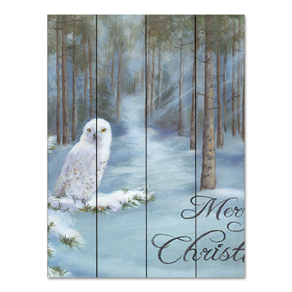 Pam Britton BR533PAL - BR533PAL - Snowy Owl - 16x12 Christmas, Holidays, Snowy Owl, Owl, Winter, Trees, Forest, Snow, Merry Christmas, Typography, Signs from Penny Lane