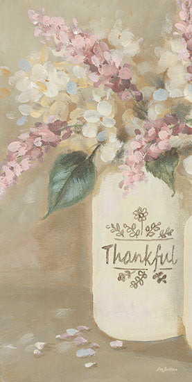 Pam Britton BR535 - BR535 - Thankful Flowers - 9x18 Thankful, Milk Cans, Flowers, Pink and White Flowers, Country, Neutral Palette from Penny Lane