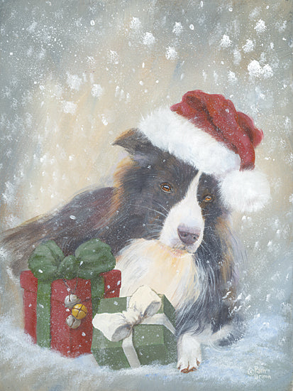 Pam Britton BR550 - BR550 - A Furry Santa - 12x16 Holidays, Christmas, Dog, Pets, Presents, from Penny Lane