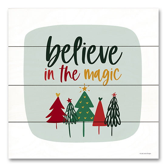 Lady Louise Designs BRO216PAL - BRO216PAL - Believe in the Magic - 12x12 Believe in the Magic, Christmas, Holidays, Christmas Trees, Typography, Signs from Penny Lane