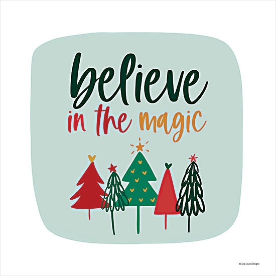 Lady Louise Designs BRO216 - BRO216 - Believe in the Magic - 12x12 Believe in the Magic, Christmas, Holidays, Christmas Trees, Typography, Signs from Penny Lane
