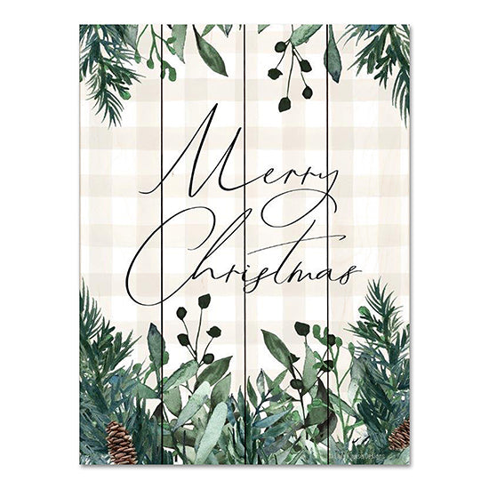 Lady Louise Designs BRO244PAL - BRO244PAL - Merry Christmas Plaid - 12x16 Merry Christmas, Christmas, Holidays, Greenery, Plaid, Pinecones, Typography, Signs from Penny Lane