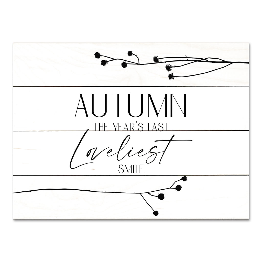 Lady Louise Designs BRO248PAL - BRO248PAL - Autumn Smile - 16x12 Autumn Smile, William Cullen Bryant, Quote, Fall, Autumn, Typography, Signs from Penny Lane