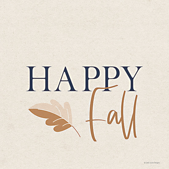 Lady Louise Designs BRO250 - BRO250 - Happy Fall I - 12x12 Happy Fall, Leaves, Fall, Autumn, Typography, Signs from Penny Lane