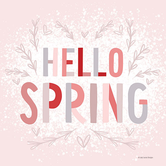 Lady Louise Designs BRO267 - BRO267 - Hello Spring - 12x12 Hello Spring, Springtime, Typography, Signs from Penny Lane
