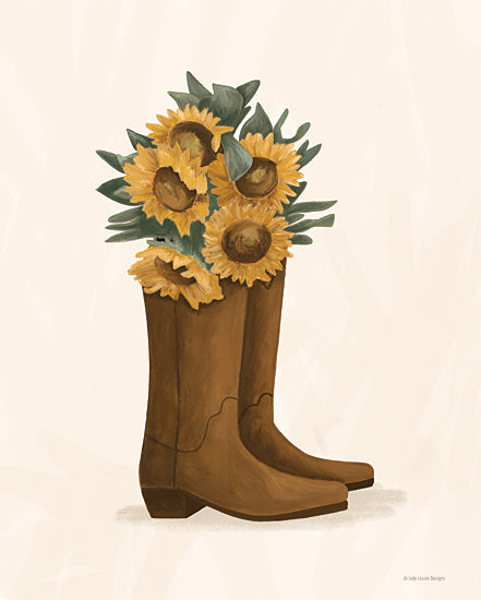 Lady Louise Designs BRO287 - BRO287 - Sunflower Cowgirl Boots - 12x16 Sunflower, Cowgirl Boots, Western, Flowers, Fall, Girls, Still Life from Penny Lane