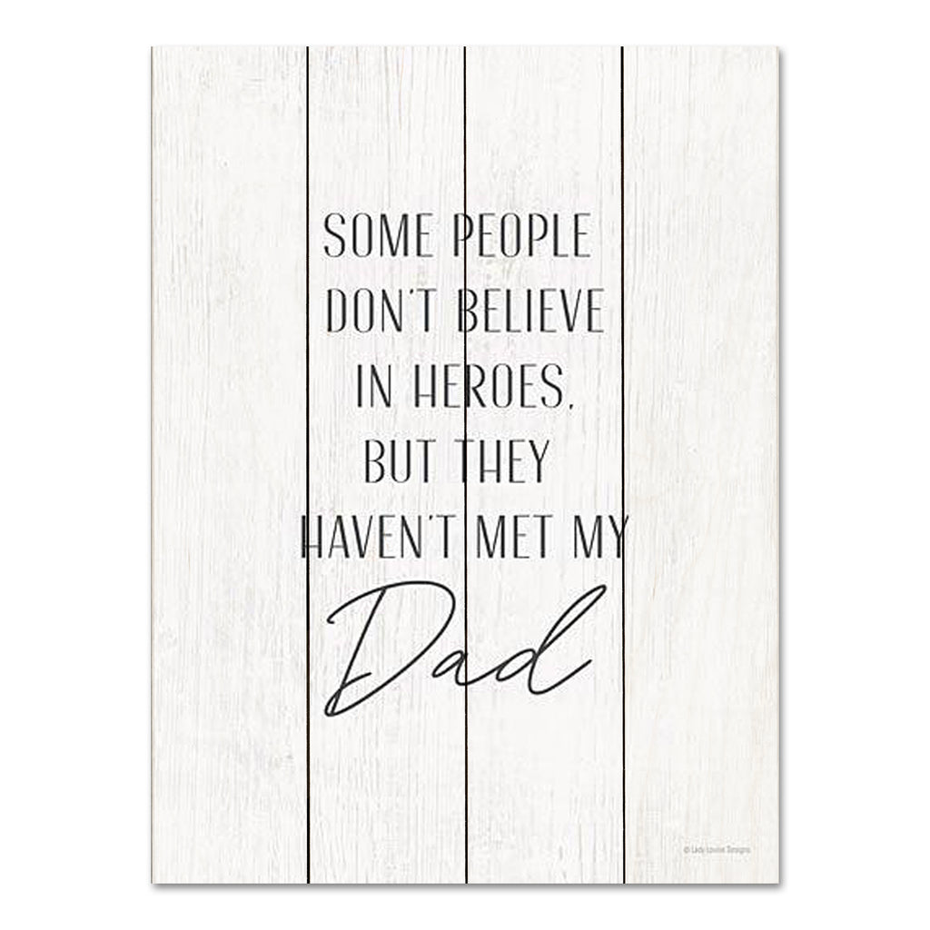 Lady Louise Designs BRO298PAL - BRO298PAL - Hero Dad - 12x16 Dad, Father, Family, Heroes, Typography, Signs, Neutral Palette from Penny Lane