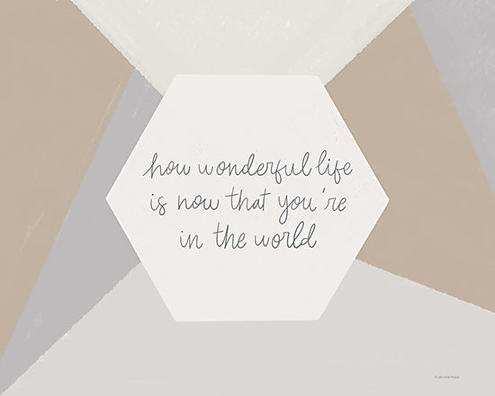Lady Louise Designs BRO319 - BRO319 - How Wonderful - 16x12 Inspirational, How Wonderful Life is, Typography, Signs, Music, Elton John, Geometric Shapes, Neutral Palette from Penny Lane