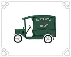 BRO333 - Mistletoe & Holly Vintage Delivery Truck - 16x12