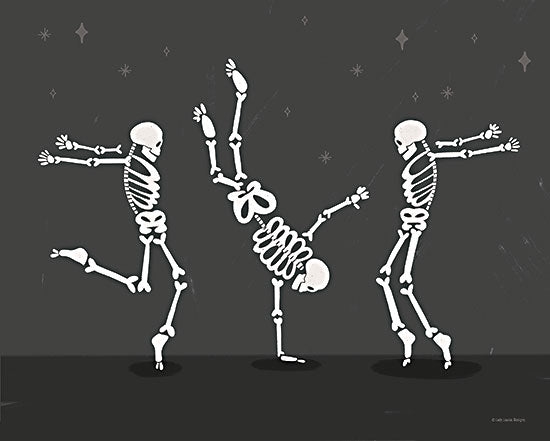 Lady Louise Designs BRO335 - BRO335 - Dancing Skeletons II - 16x12 Halloween, Skelton's, Dancing Skelton's, Black & White, Triptych, Decorative from Penny Lane