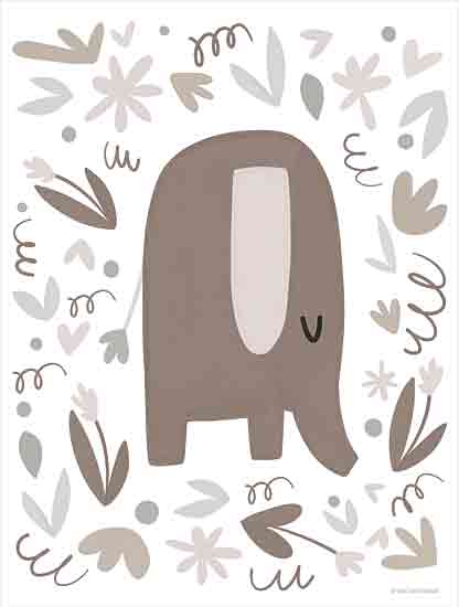 Lady Louise Designs BRO352 - BRO352 - Sleepy Elephant   - 12x16 Baby, Babies Room, Elephant, Greenery, Neutral Palette, Triptych, Sleepy Elephant from Penny Lane