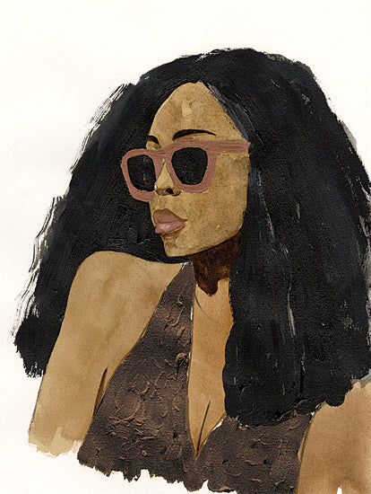 Cloverfield & Co. CC219 - CC219 - Chic Sunglasses - 12x16 Black Art, Black Woman, Fashion, Glasses, Profile from Penny Lane