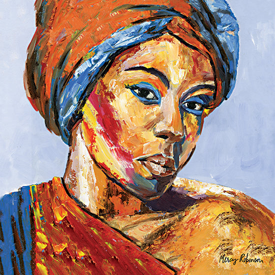 Cloverfield & Co. CC220 - CC220 - Zola - 12x12 Black Art, Black Woman, Fashion, Scarf, Colorful, Profile from Penny Lane
