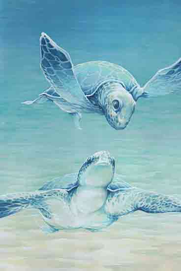 Cloverfield & Co. CC236 - CC236 - Sea Turtle Swim - 12x18 Coastal, Sea Turtles, Turtles, Ocean from Penny Lane