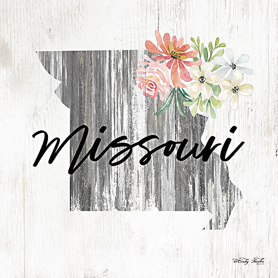 Cindy Jacobs CIN2080 - CIN2080 - Floral Missouri State Art - 12x12 Travel, State, Missouri, Typography, Signs, Textual Art, Flowers, 50 States, Wood Background from Penny Lane
