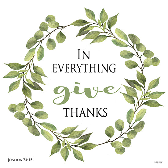 Cindy Jacobs CIN2147 - CIN2147 - In Everything Give Thanks Wreath - 12x12 In Everything Give Thanks, Wreath, Greenery, Joshua, Bible Verse from Penny Lane