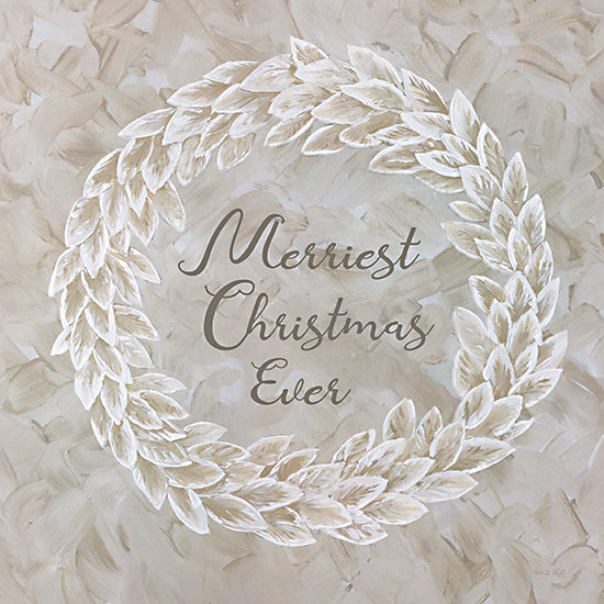 Cindy Jacobs CIN2446 - CIN2446 - White Whisper Christmas Wreath I - 12x12 Merriest Christmas Ever, Christmas, Holidays, Wreath, Neutral Palette, Signs from Penny Lane