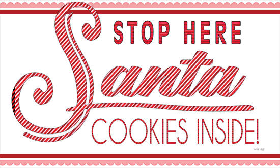 Cindy Jacobs CIN2528 - CIN2528 - Santa Stop Here - 18x9 Santa Stop Here, Christmas, Holidays, Red & White, Kitchen, Signs from Penny Lane