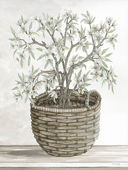 Cindy Jacobs CIN2726A - CIN2726A - Apple Blossom Basket      - 18x24 Apple Blossoms, Basket, Tree, Fruit, Neutral Palette, Cottage/Country from Penny Lane