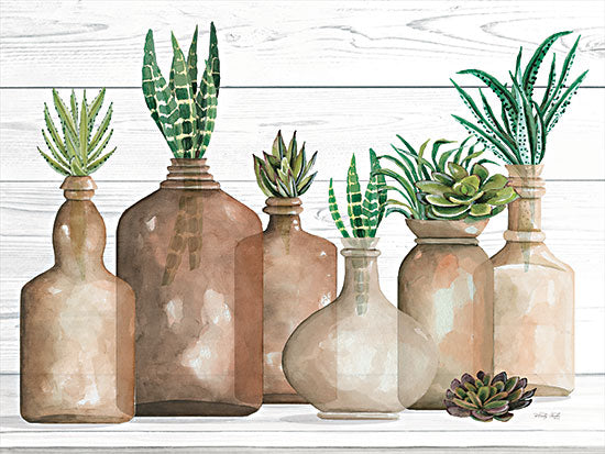 Cindy Jacobs CIN2848 - CIN2848 - Botanical Terra Cotta I - 16x12 Still Life, Terra Cotta Bottles, Cactus, Succulents, Southwestern from Penny Lane