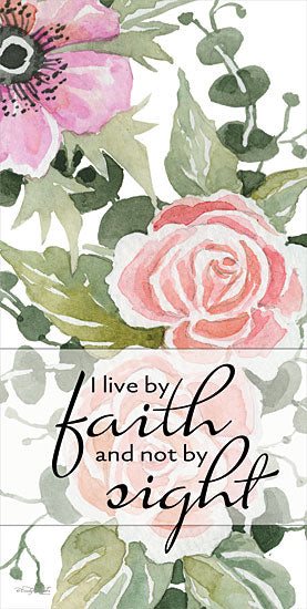 Cindy Jacobs CIN2869 - CIN2869 - Live By Faith - 9x18 Live By Faith, Bible Verse, Corinthians, Flowers, Greenery, Religious, Typography, Signs from Penny Lane