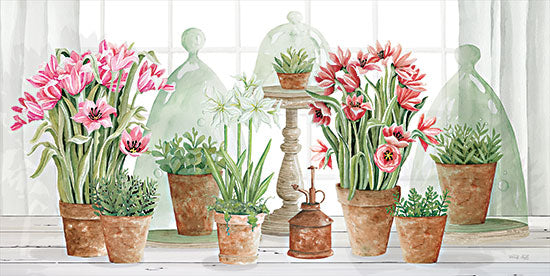 Cindy Jacobs CIN2944 - CIN2944 - Terracotta Collection I - 18x9 Flowers, Pink Flowers, Terracotta Pots, Still Life, Spring Flowers, Greenery, Cloche, Terrarium from Penny Lane