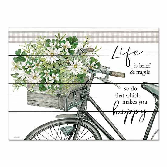 Cindy Jacobs CIN3033PAL - CIN3033PAL - Do That Which Makes You Happy - 16x12 Do That Which Makes You Happy, Bicycle, Bike, Flower Basket, Flowers, Spring, Springtime, Typography, Signs from Penny Lane