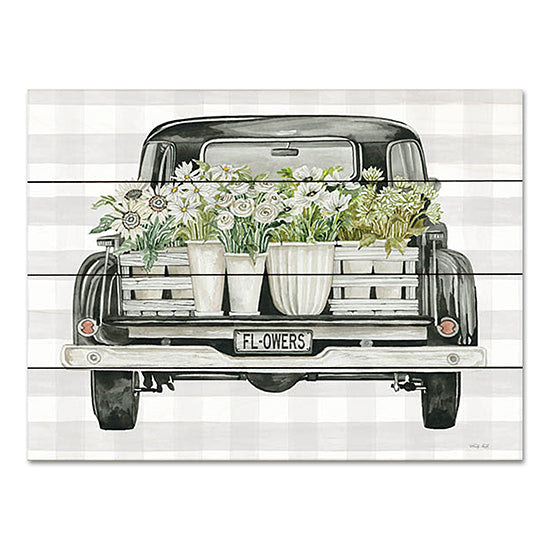 Cindy Jacobs CIN3034PAL - CIN3034PAL - Flower Lover's Truck - 16x12 Flowers, Flower Truck, Truck, Truck Bed, White Flowers, Shabby Chic, Plaid from Penny Lane