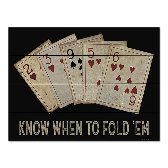 Cindy Jacobs CIN3055PAL - CIN3055PAL - Know When to Fold 'em - 16x12 Know When to Fold 'Em, Card Games, Game Room, Media Room, Typography, Signs from Penny Lane