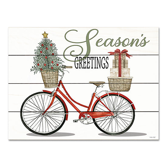 Cindy Jacobs CIN3063PAL - CIN3063PAL - Season's Greetings Bicycle - 16x12 Season's Greetings, Bicycle, Bike, Christmas Tree, Holidays, Christmas, Presents, Signs from Penny Lane