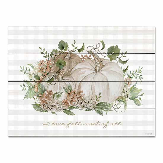 Cindy Jacobs CIN3106PAL - CIN3106PAL - I Love Fall Most of All - 16x12 I Love Fall Most Of All, Fall, Autumn, Pumpkins, Flowers, Greenery, Plaid Background, Typography, Signs from Penny Lane