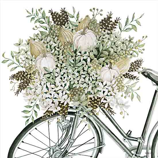 Cindy Jacobs CIN3129 - CIN3129 - Bountiful Basket on a Bike I - 12x12 Bike, Bicycle, Bouquet, Fall Basket, Pumpkins, Gourds, Greenery, Flowers, Fall, Autumn from Penny Lane