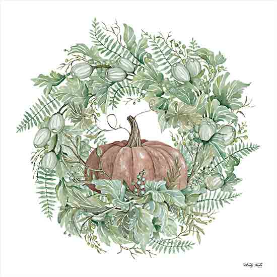 Cindy Jacobs CIN3137 - CIN3137 - Pumpkin Wreath I - 12x12 Pumpkin Wreath, Wreath, Pumpkins, Greenery, Fall, Autumn, Botanical from Penny Lane
