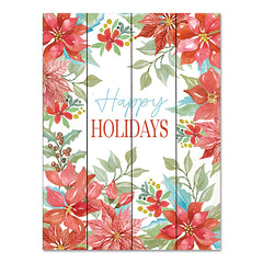 CIN3294PAL - Happy Holidays Poinsettias - 12x16