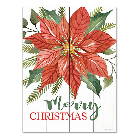 Cindy Jacobs CIN3325PAL - CIN3325PAL - Merry Christmas Poinsettia - 12x16 Merry Christmas, Holidays, Flowers, Poinsettias, Greenery, Signs, Typography from Penny Lane