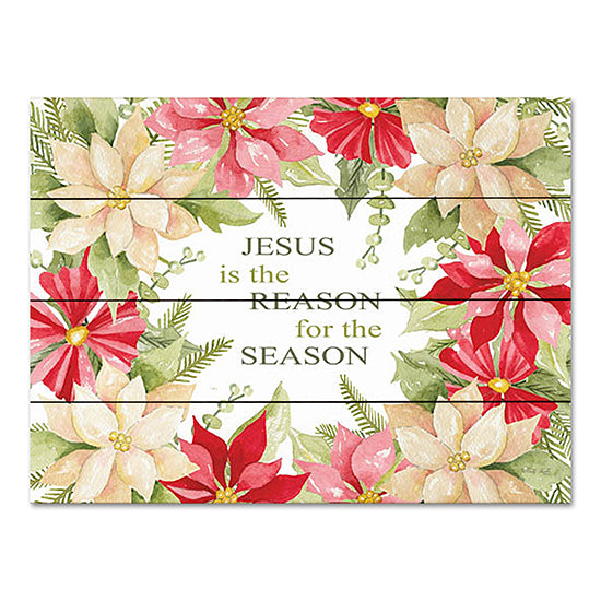Cindy Jacobs CIN3331PAL - CIN3331PAL - Jesus is the Reason for the Season - 16x12 Jesus is the Reason for the Season, Christmas, Holidays, Poinsettias, Christmas Flowers, Signs, Typography from Penny Lane